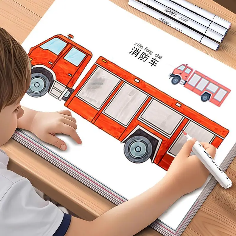 Książka do kolorowania dla dzieci: strony do kolorowania i rysowania samochodów