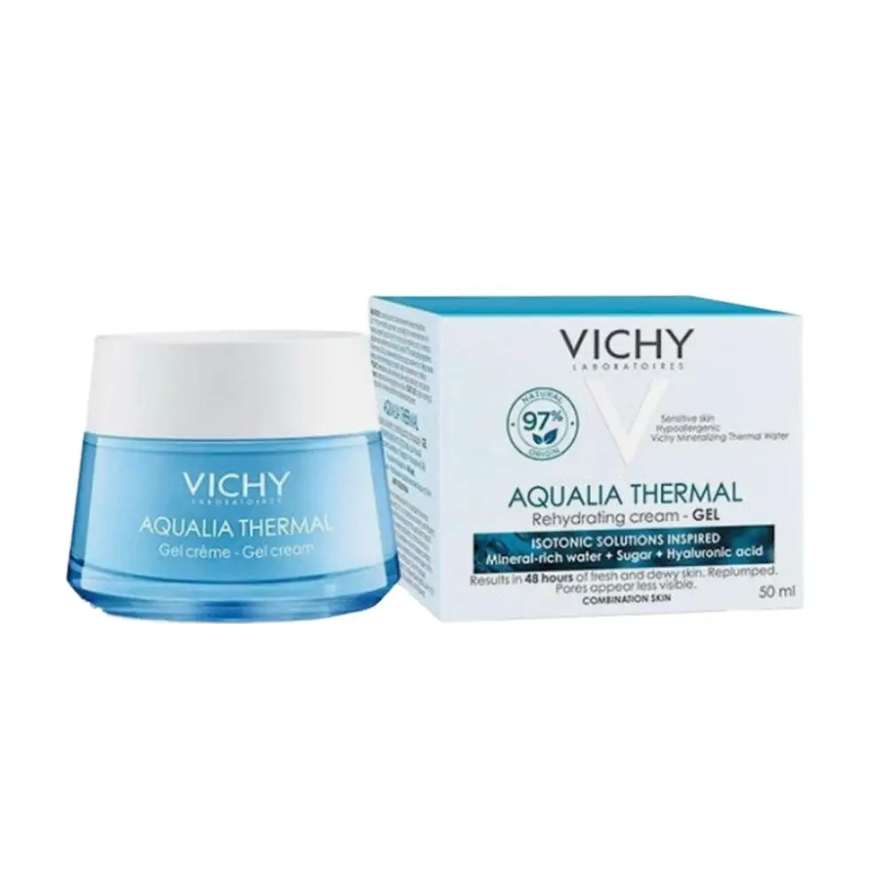 كريم معزز للرطوبة من VICHY 72H حمض الهيالورونيك + كريم وجه مرطب من النياسيناميد للبشرة الحساسة مرطب يدوم طويلاً