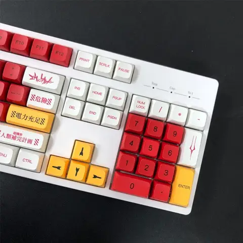 GMK EVA 02 Keycap XDA Profile Keycaps PBT Double Shot Key Caps Set ISO Enter 7U Spacebar for Custom Mechanical Keyboard KIT