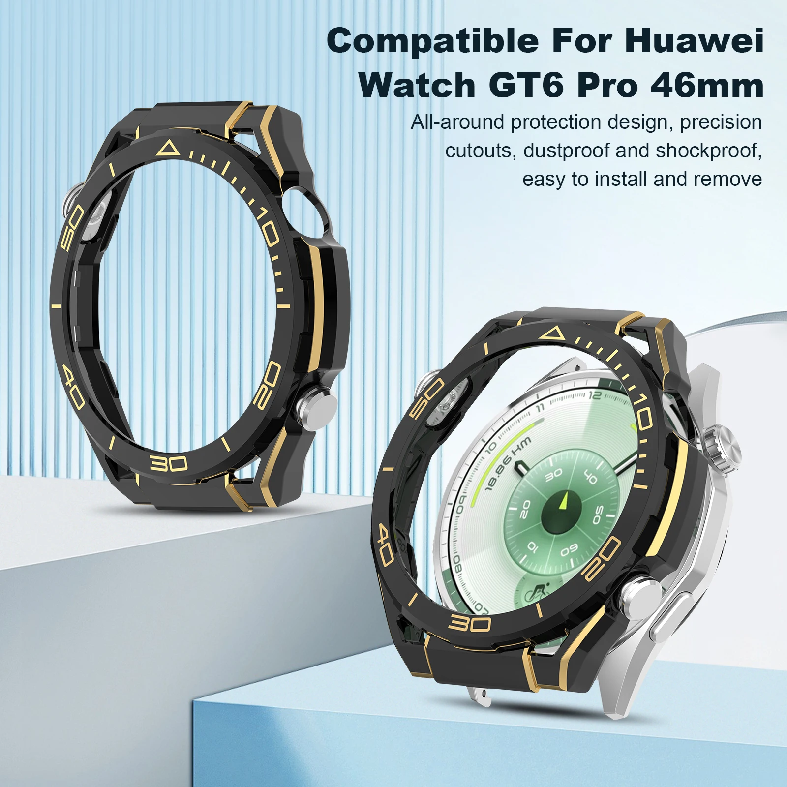 

Watch Protective Cover Frame Hollow Out Watch Frame Bumper Hollow Out Watch Frame Bumper for Huawei Watch GT6 Pro 46MM