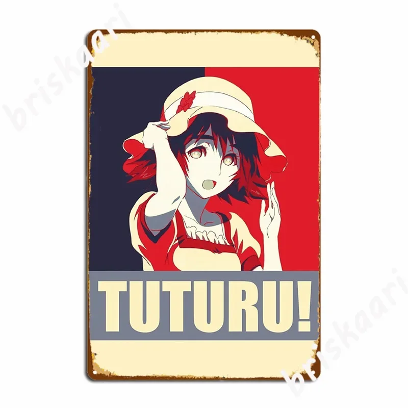 Steins Gate Mauyri Tuturu! Metal Sign Wall Cave Home Retro Plaques Tin Sign Posters