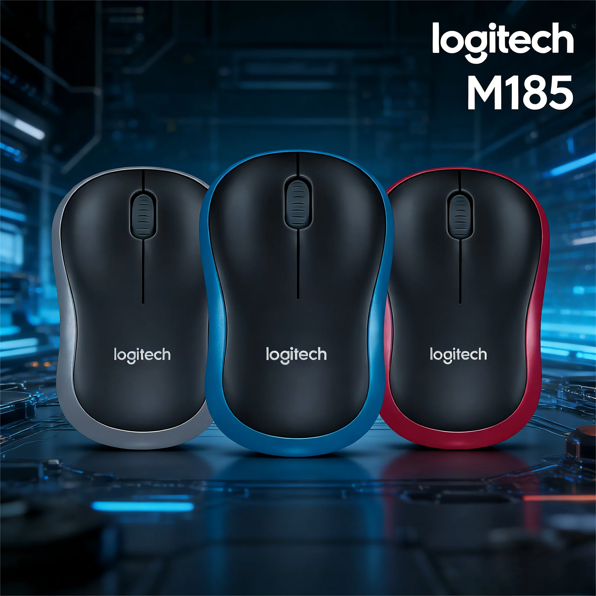 

Беспроводная мышь Logitech M185, легкая, портативная, прочная, прочная для дома и офиса