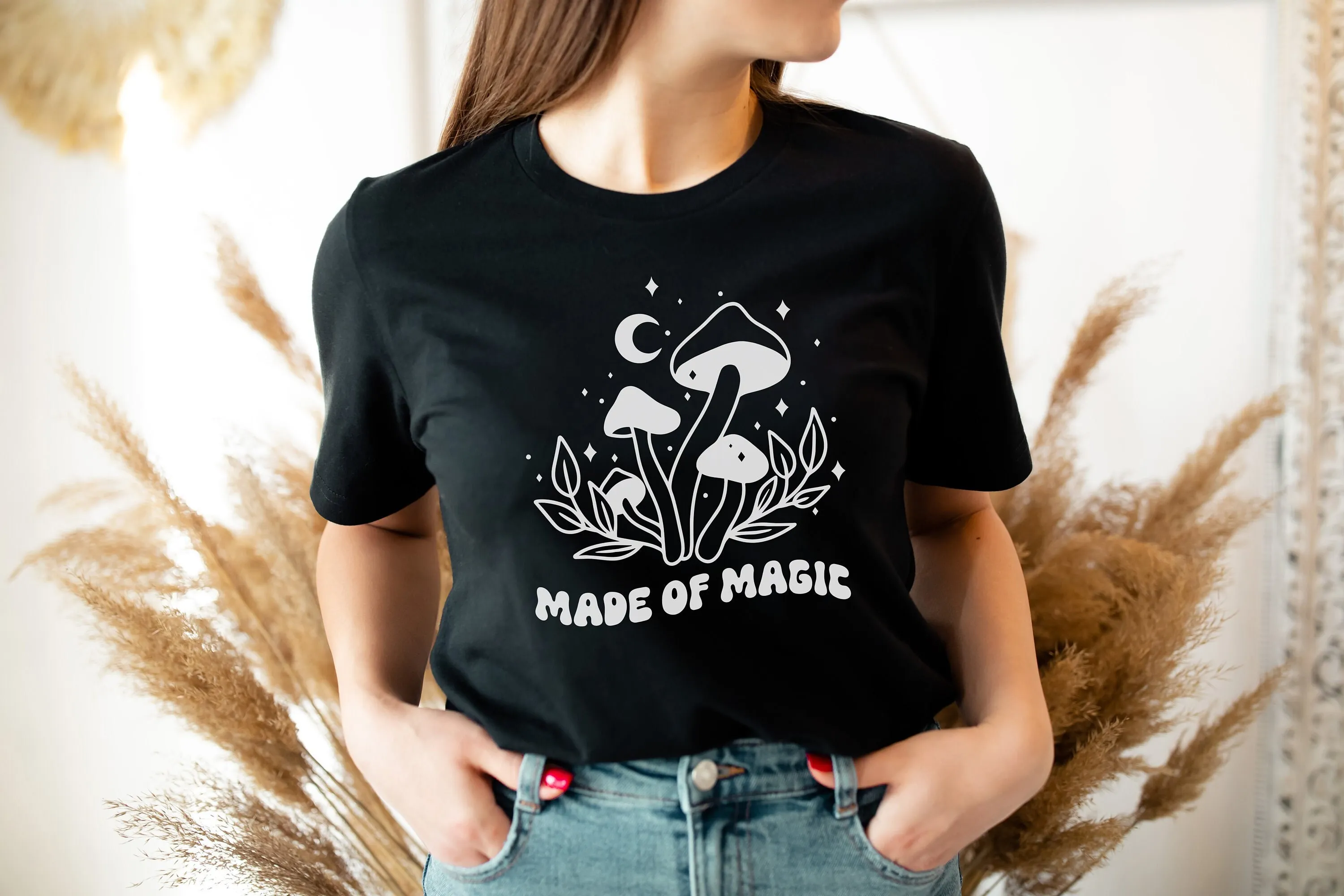 

Футболка Made Of Magic Mushroom Dark Cottagecore, ботаническая футболка в стиле хиппи, растение, природа