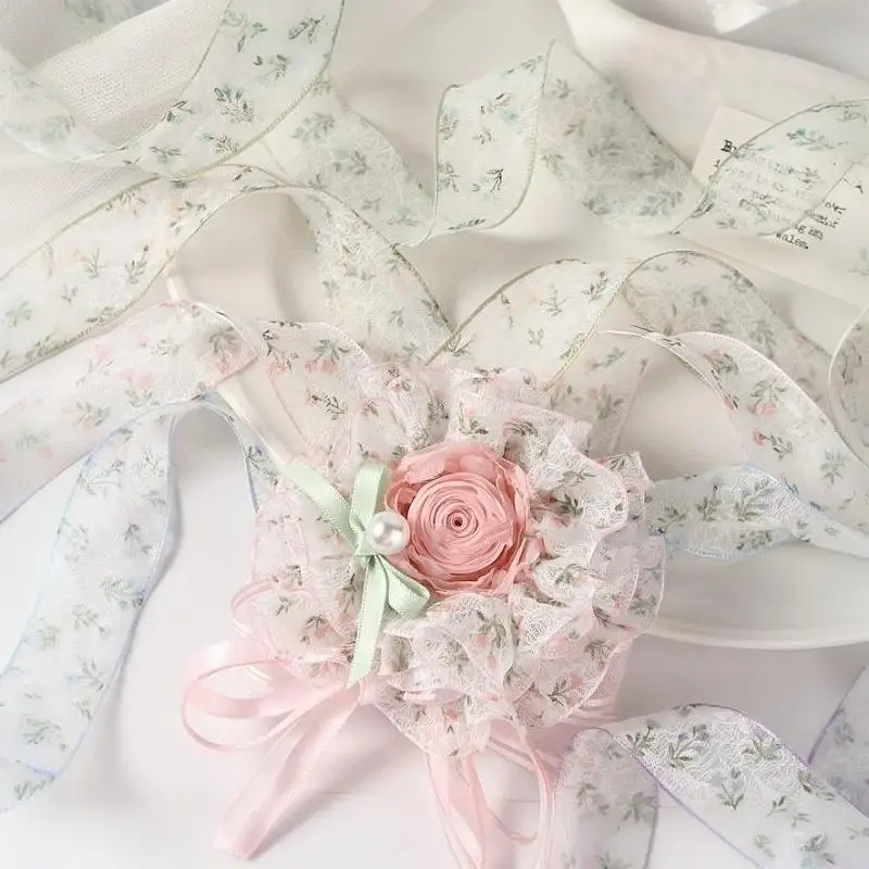 2.5cm 10 Yards Dainty Floral Fishnet Lace Trim For Cake Bouquet Gift Wrap And Handmade Hair Bows