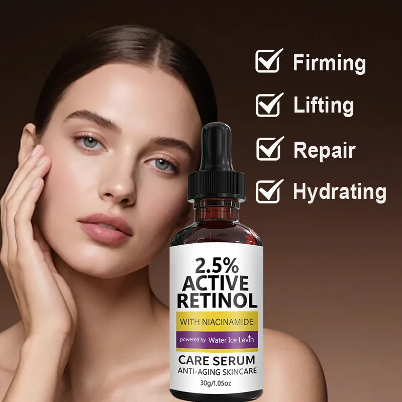 Sérum Anti-Envelhecimento com 2,5% de Retinol e Niacinamida - Firmador, Iluminador, Infundido com Ácido Hialurônico para Pele Jovem