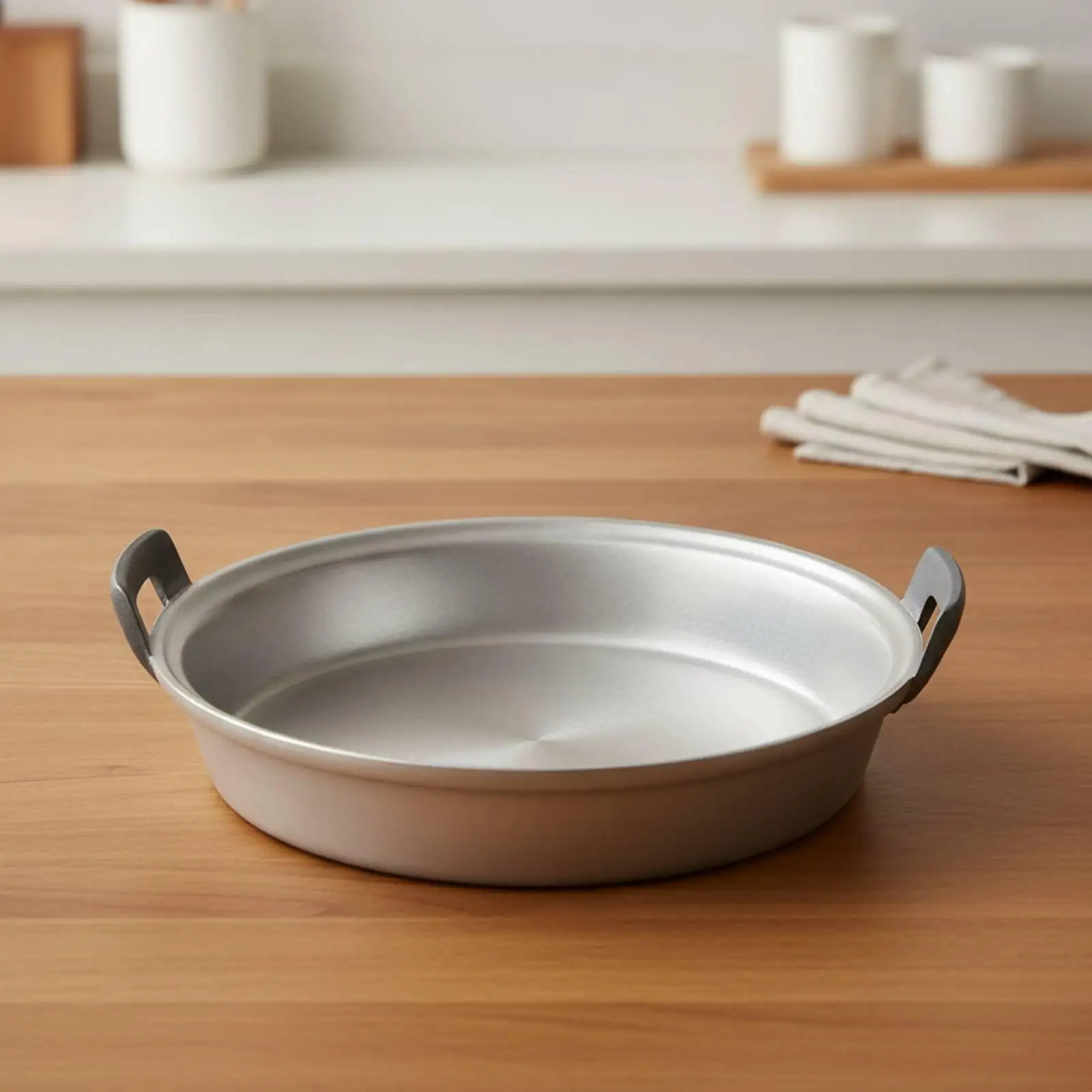 Flat Bottom Frying Pan Uncoated Frying Pan with Loop Handles Thickened Skillet
