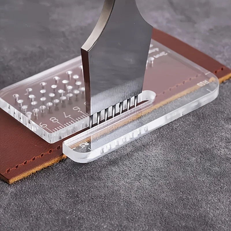 A Thickened Multi-functional Cutting Tool, Acrylic Radius Cutting Distance Ruler,Transparent Cutting Guide,Leather Punching Tool