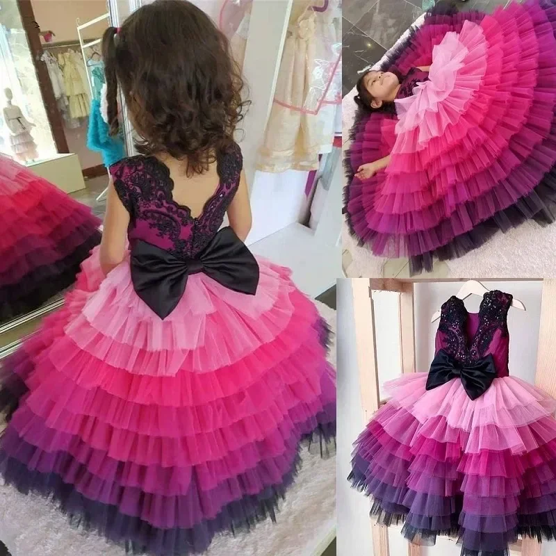 

Flower Girl Dress Exquisite Sleeveless O-Neck Floor-Length Princess Ball Gown for Wedding First Communion Bridesmaid Birthday