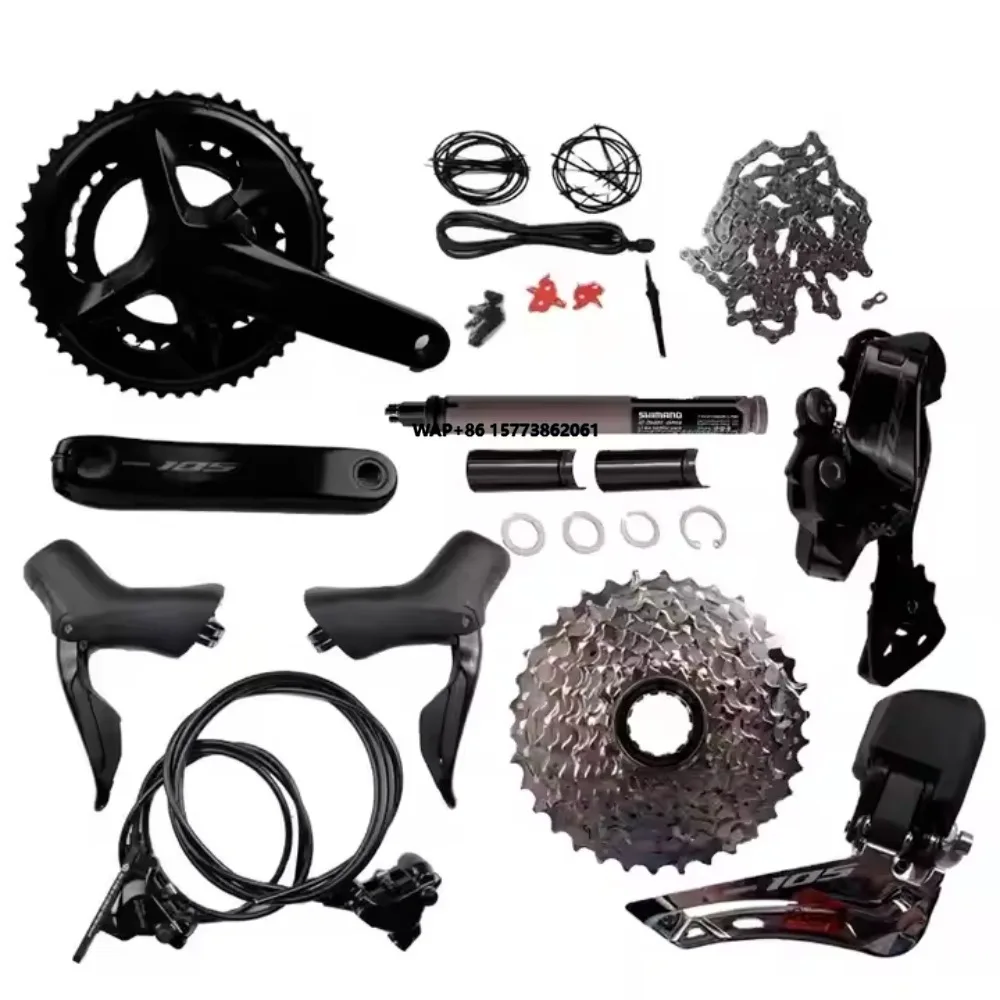 

R7170 2x12s Hydraulic Disc Brake Set Front & Rear Derailleur Shifter Aluminum Alloy Pads Essential Bicycle Components for Wheel