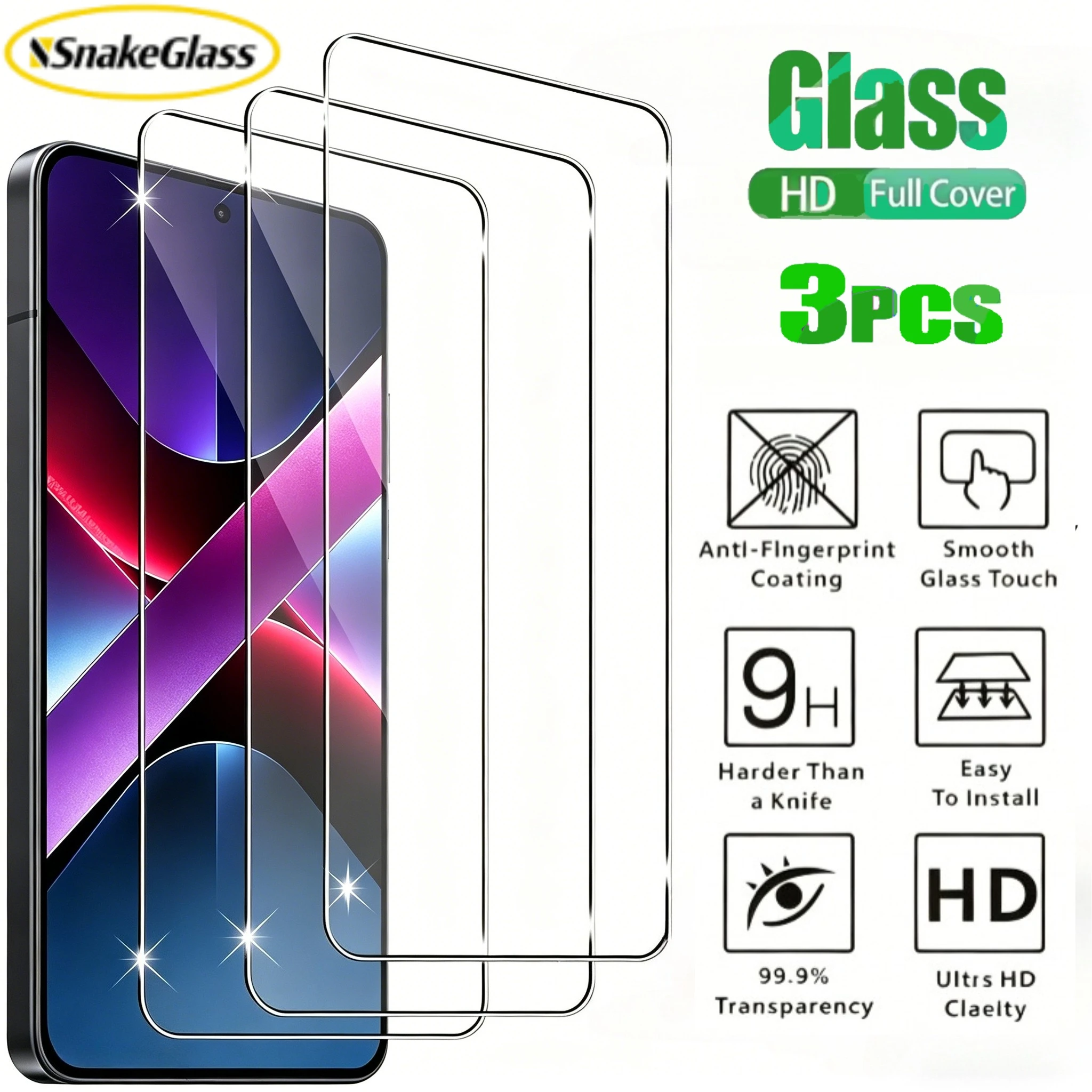 3 Stück Vollbild-Displayschutzfolie für Poco F8 F7 Ultra Poco X8 X6 Pro HD-Film für Xiaomi Poco F7 F5 Pro X7 Pro Kratzfestes Glas