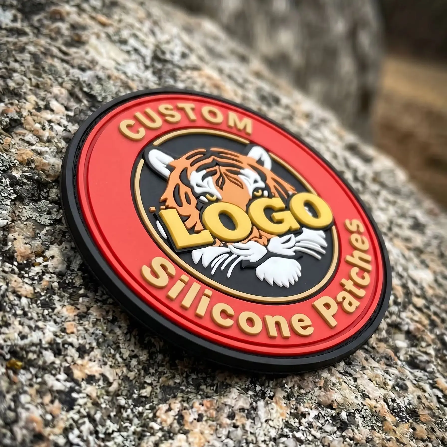 Custom Iron on 2D/3D Patches Distressed Embossed Logo Sew-On Style Heat Transfer Clothing PVC Rubber Patch Bags Hook and Loop - view 5