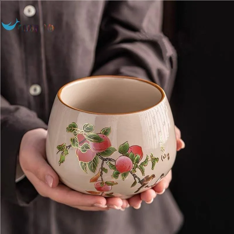 Large Size Ceramic Desktop Trash Can Fruit Skin Storage Bowl Living Room Coffee Table Fruit Basket High Aesthetic Value