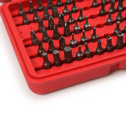 Fixmee 100pcs/set Bits Set Sturdy Chrome Vanadium Steel Screwdriver bit Head Set Professional 1/4'' Hex Bit Set with Case