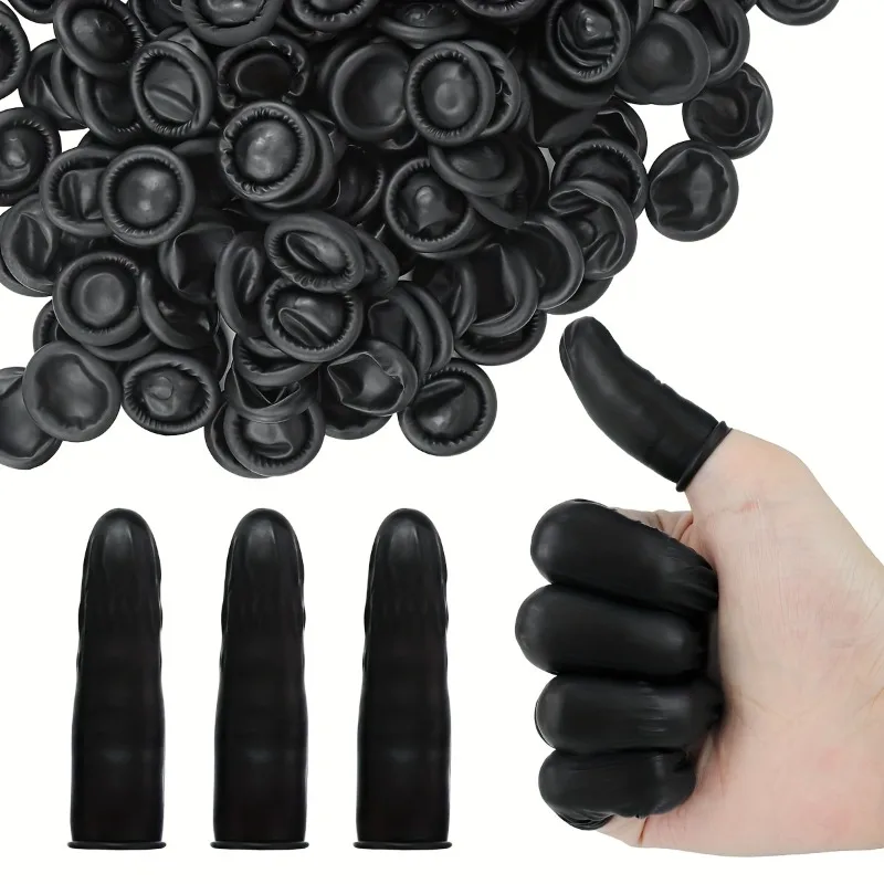 100/200/300 Uds. Cunas desechables negras para dedos limpieza diaria cunas para dedos higiene del hogar pintura DIY belleza arte de uñas herramientas antideslizantes