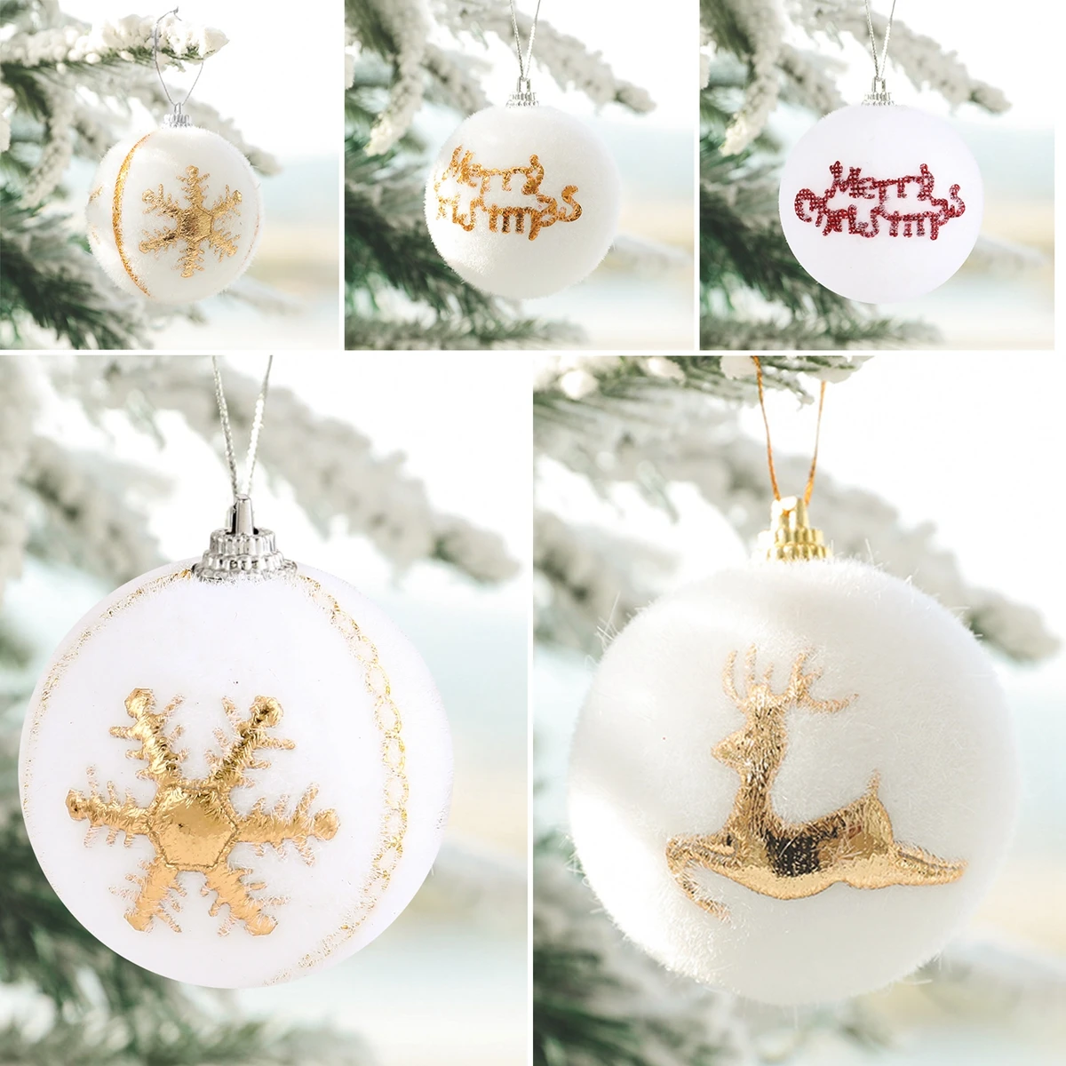 Christmas Hanging Ball Pendant Christmas Tree Ornament Sequined Shiny Ball Christmas Decoration 2024 Navidad Natal New Year 2025