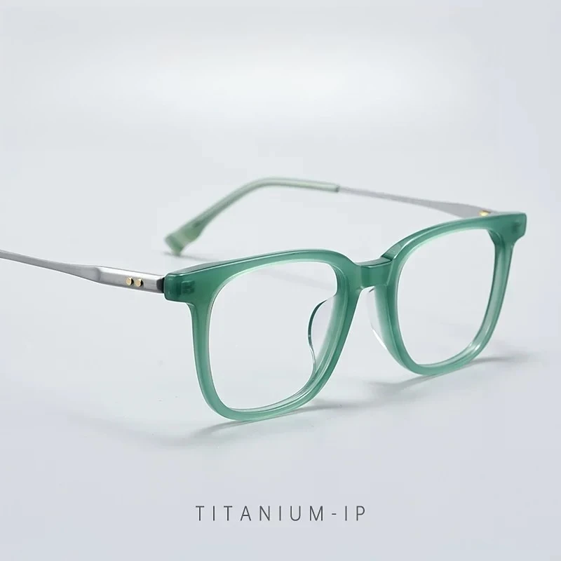 

XUKA Christmas Men and Women Retro Acetate Ultra-ligh Optical Prescription Eyeglasses Square Glasses Frame Pure Titanium