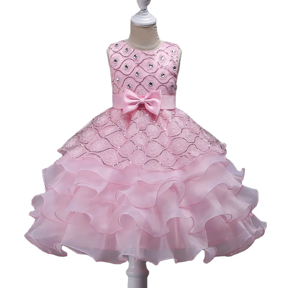 

Cake Baby Girls Princess Lace Flower Wedding Christmas Party Tutu Dress Children Kids Gift Elegant Dress For 3-14 Years Teenager