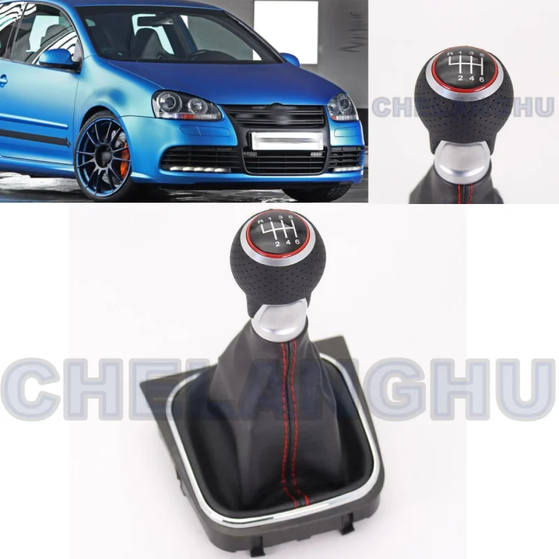 

For VW Golf 6 A6 MK6 For GTI GTD R32 2009 2010 2011 2012 2013 Car-styling car 6 speed Gear shift knob pu leather Boot