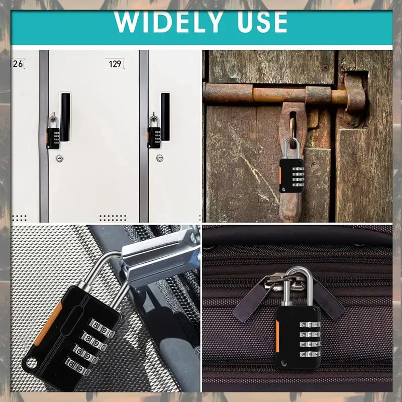 A70U Nieuwe 2 Stuks 4 Cijfercombinatie Hangslot Hangslot Outdoor Waterdicht Slot Koffer Bagage Beveiliging Codeslot Gemakkelijk Inst