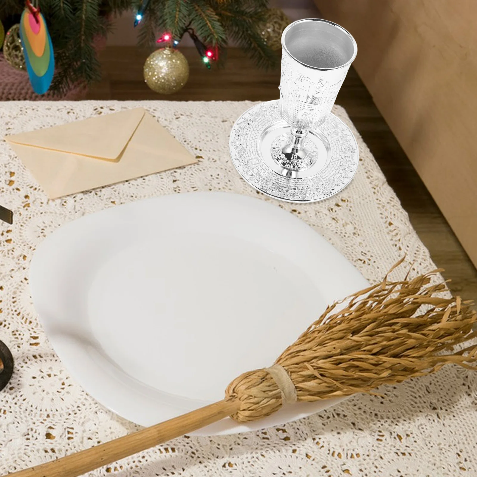 

Holy Grail Set Shabbat Kiddush Cup Zinc Alloy Shabbat Holiday Decorations Kiddush Supply Easy Clean Holiday Supplies