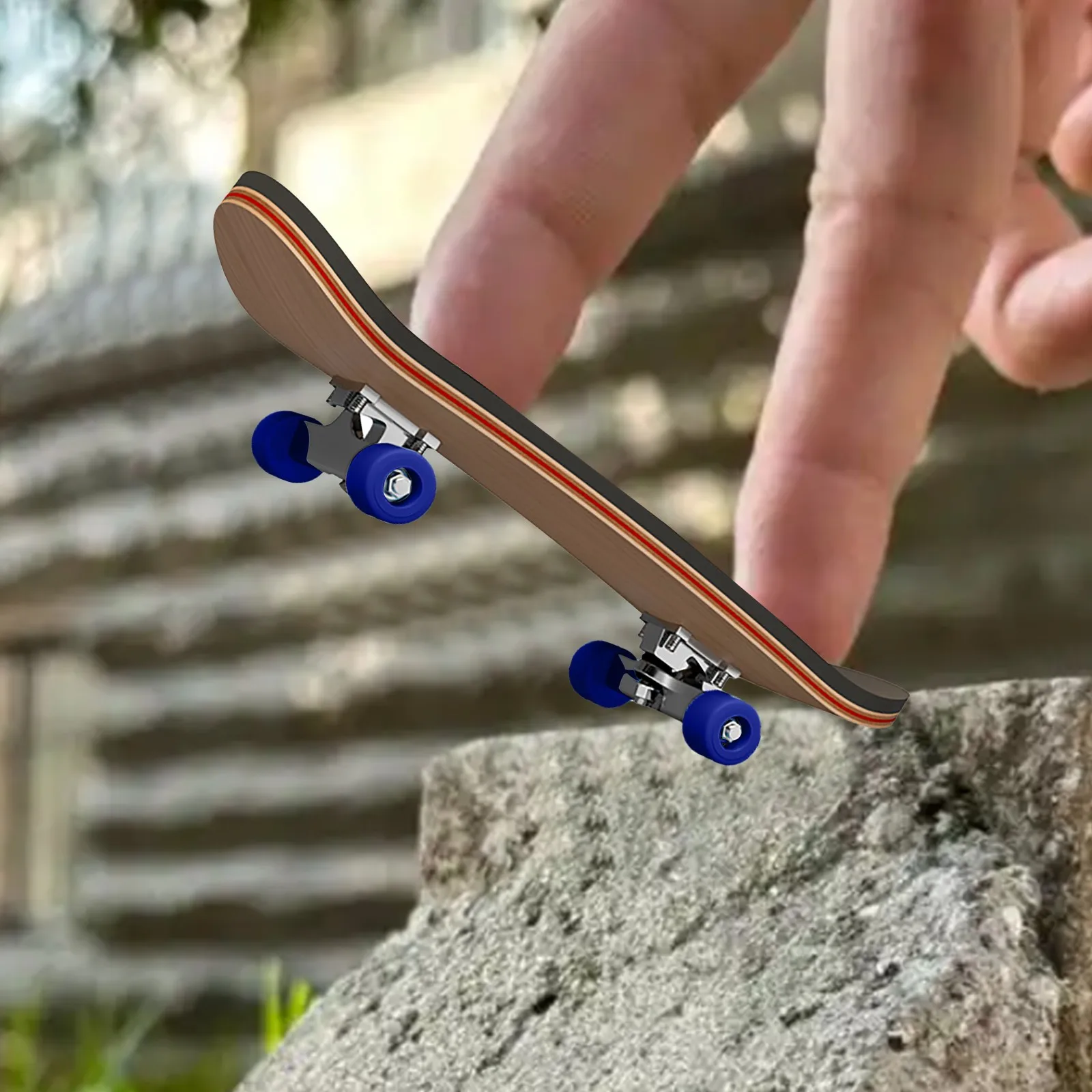 Holz Finger Skateboard Park Mini Finger Skateboard Spielzeug Skateboard Fingerbretter mit Mini Schrauben Fahrer Fingertip Brain Teaser