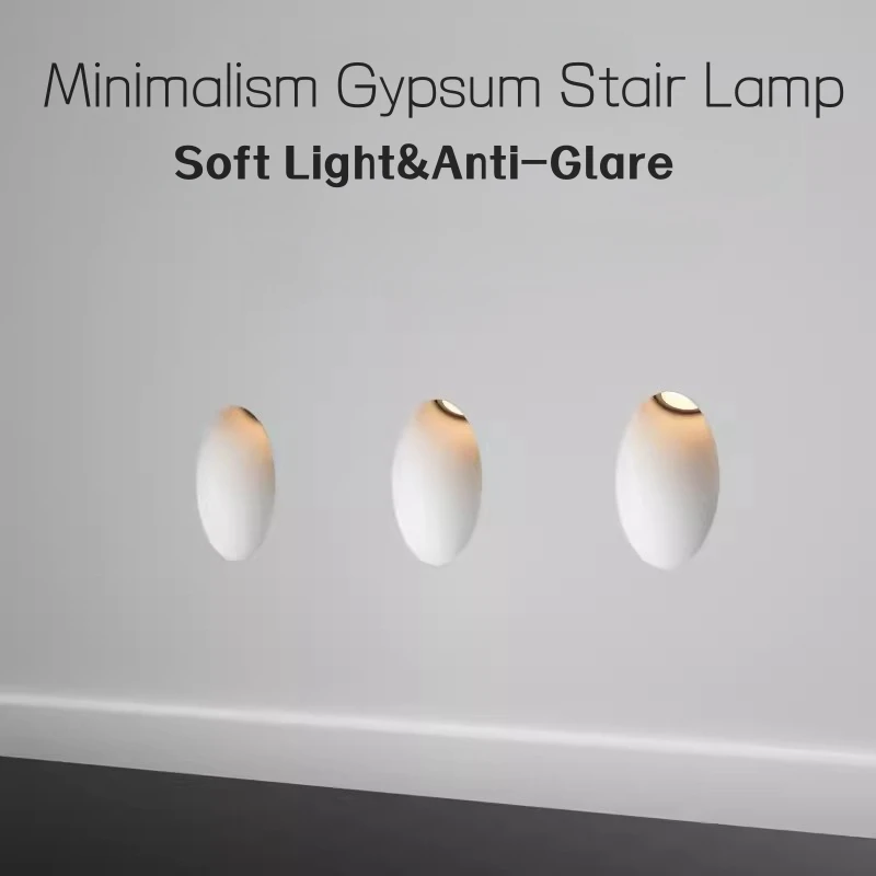 Embedded LED Step Wall Lamp GU10 Invisible Gypsum Stair Case Lamp 110/220V Corridor Foot Floor Home Decor Stair Lighting Fixture