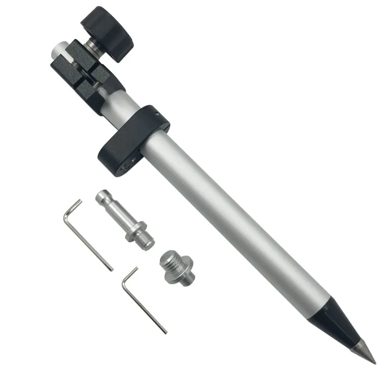 44cm- 60cm Telescopic Mini Prism Pole Surveying Rod with 5/8x11 Thread & Swiss Type Adapter for Leica for Topcon Total Station