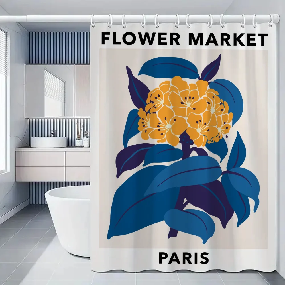 Full Bathroom Curtains Flower Market Sorrento Shower Curtins Cover Curtain Cloth Bath Waterproof Fabric 200x180 Funny Products