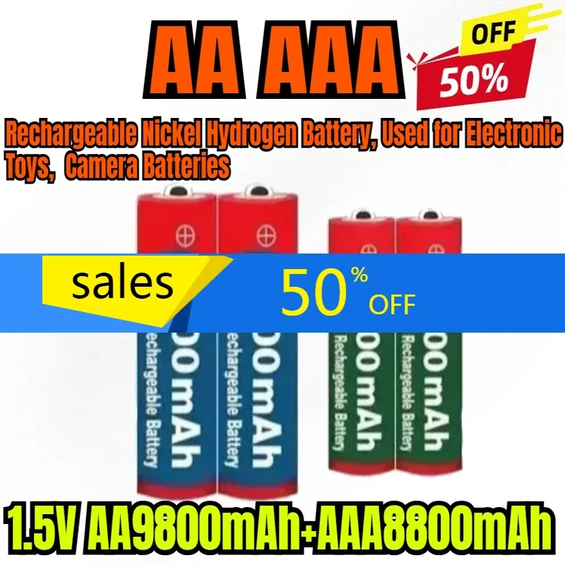 

NEW 1.5V AA9800mAh+AAA8800mAh+USBcharger 1.5V, Rechargeable Nickel Hydrogen Battery, Used for Electronic Toys, Camera Batteries