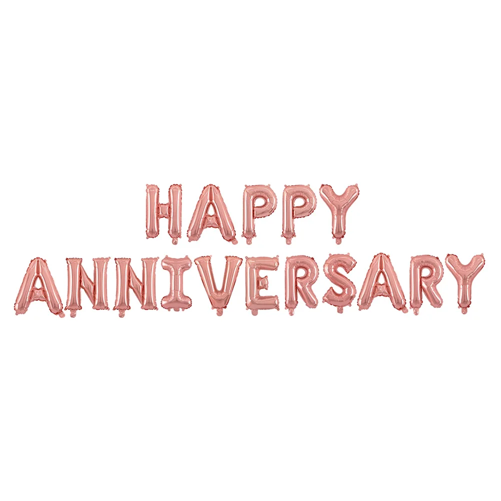 

16 Inch Decorative Balloons Set Rose Anniversary Foil Letters Balloons for Ceremony Wedding Party Event Decor