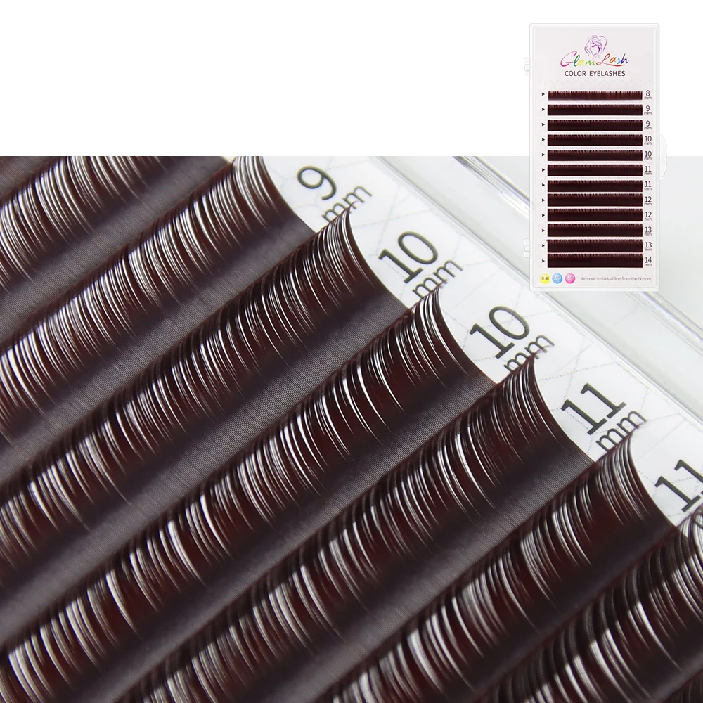 GLAMLASH Colored Individual False Eyelashes Natural Long