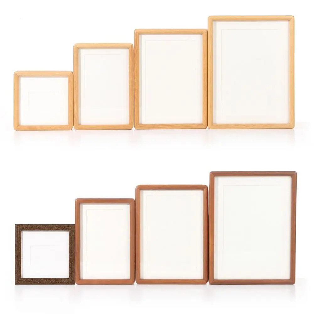 New 6/7/8 Inch Black Walnut Photo Frame Simulation Wood Handmade Picture Frame Simple Display Photo Frame