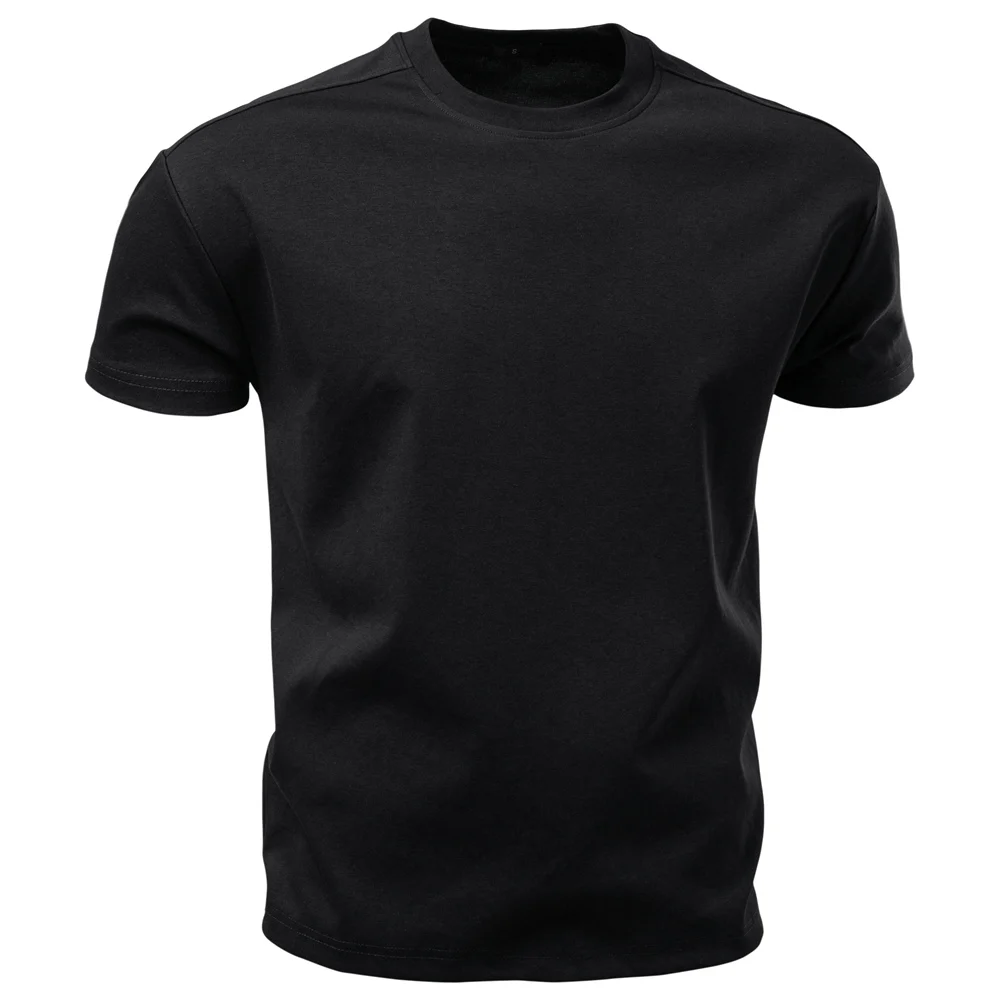 AIOPESON Heren T-shirt van katoen met O-hals Zacht aanvoelend Comfortabel Effen Kleur 8 opties Ademend Lichtgewicht Casual Dagelijks T-shirt - afbeelding 1