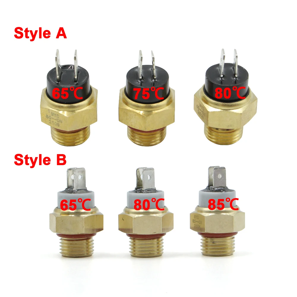 M16 65/75/80/85℃ Durable Brass Motorcycle Radiator Coolant Fan Water Temperature Thermostat Switch Efficient Performance
