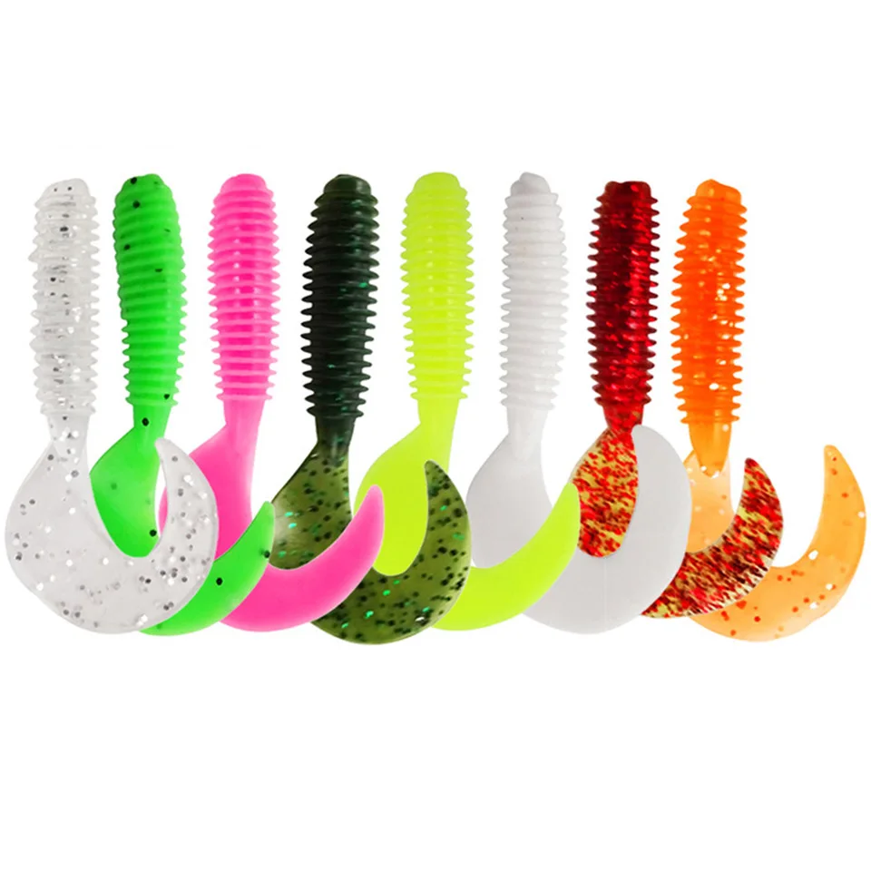 20 Stück 50mm 60mm 70mm Weiche PVC-Angelköder Wobbler Karpfenangeln Künstliche Köder Meeresangeln Zubehör