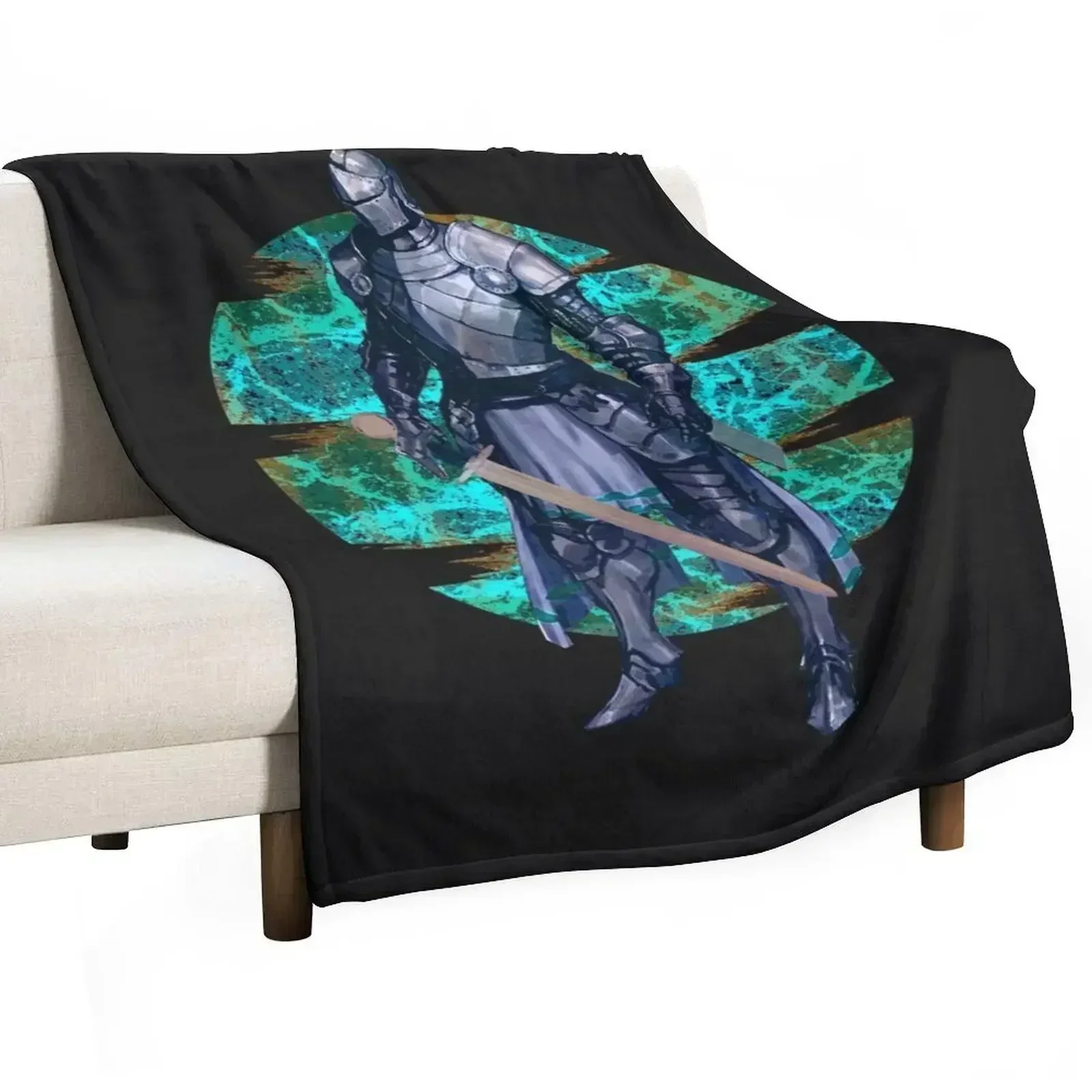 Knight Medieval armor and sword Throw Blanket Soft Beds Picnic Luxury Throw Blankets