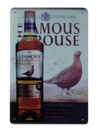 famous Grouse whisky drink bar metal sign room decor stuff