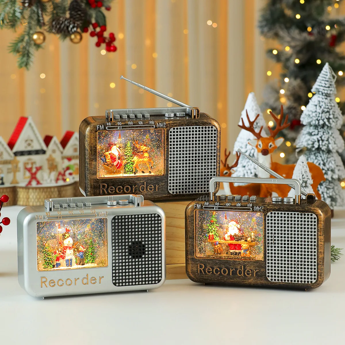 

Рождественские украшения, креативное радио, светящиеся музыкальные ночные огни, украшения, подарки