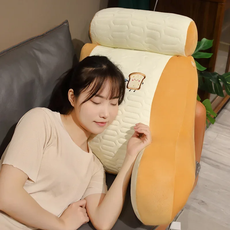 

Soft Latex Pillow Headboard Cushion for Bed and Sofa Waist Lumbar Support Pillow with Extended Back Rest Breathable Cover