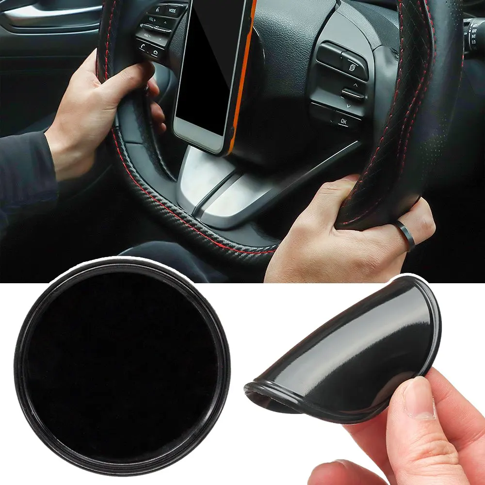 1pc Universal Car Dashboard Non-slip Mat Black Car Phone Suction Cup Holder Car Circular Fixed Pad Auto Interior Accessories