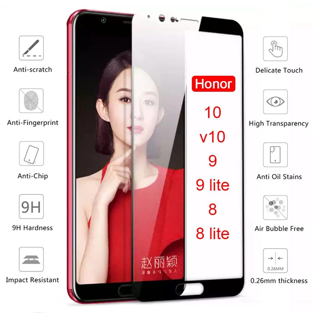 Protective Glass For Huawei Honor View 10 Glass View V10 9 8 Lite Tempered Glas Case On Huavei Huawey View10 9lite 8lite Film 9H