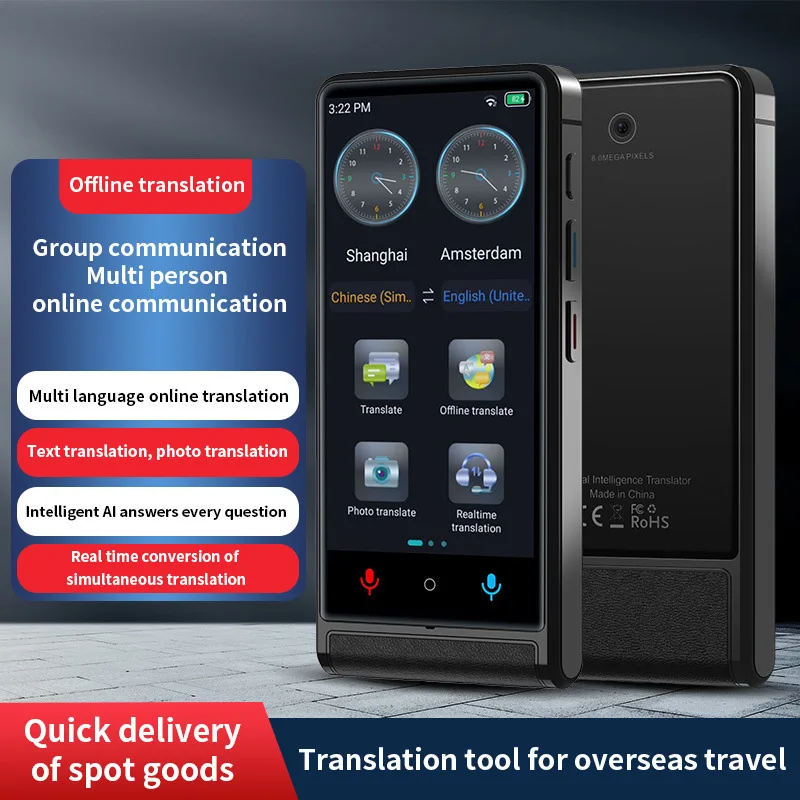 M13 Smart Voice Translator Device ChatGPT 138 Online 21 Offline Languages Real-time Translation  Persian  Portable Translate