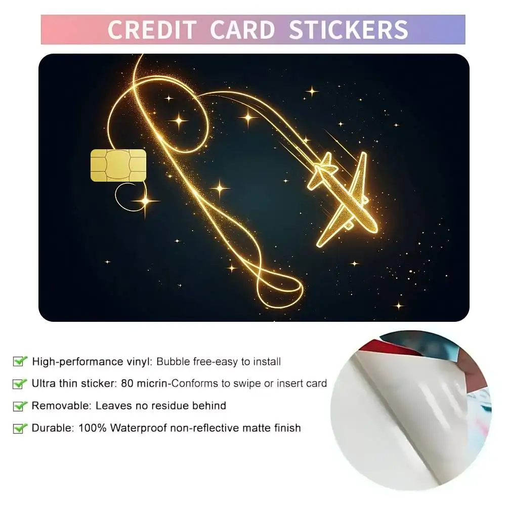 Aviation Alphabet AirplaneCartoon Card Stickers Sticker Skin Film Cover For Small Chip Credit Debit Card Bus Card HT12