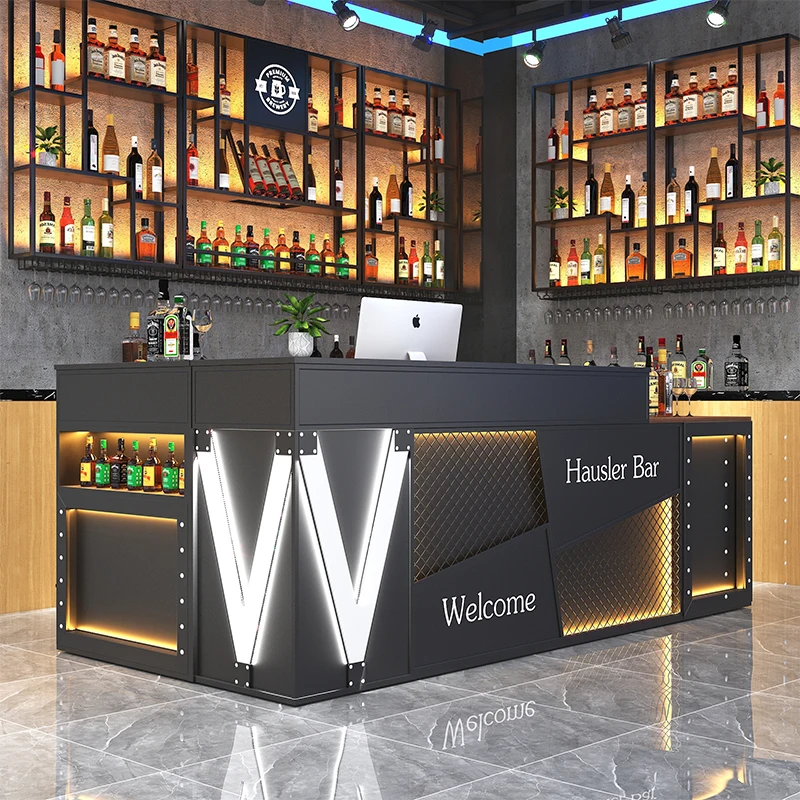 

！@Custom Industrial Style Retro Metal Reception Desks for Commercial Checkout for Music Restaurants Billiard Halls Cashier Shops