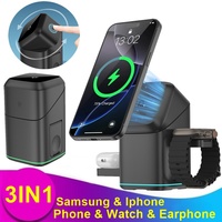 V23 Auto Rotate 3-in-1 Magnetic Wireless Charger for iPhone 16 15 Pro Max Samsung S23 Ultra, Watch & AirPods 360° Rotating Stand