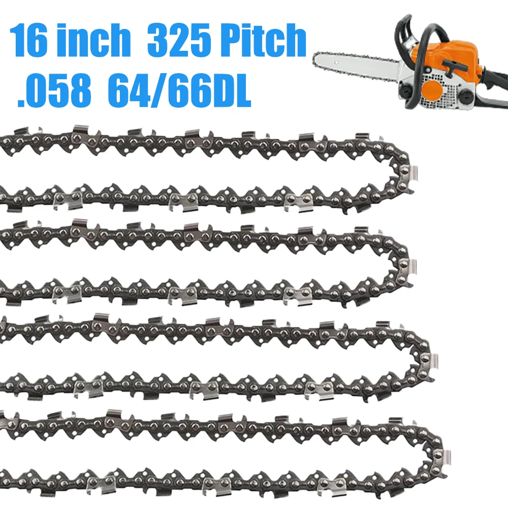 1/2 Uds cadena de motosierra 16 pulgadas.325 "pas.058" calibre 64/66 eslabones de transmisión para Husqvarna 435 430 136 137 141 142 261 262 362/550XP