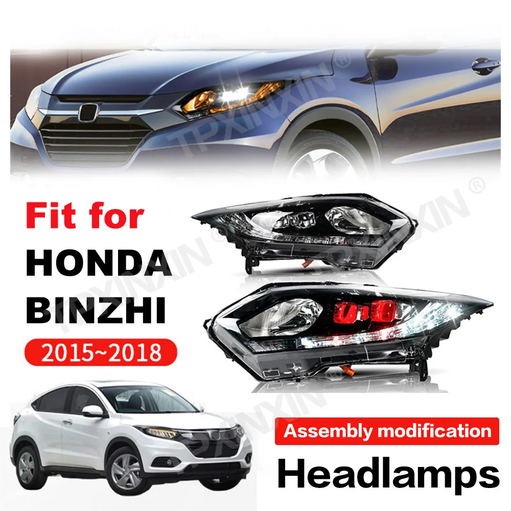 

For Honda BINZHI Binzhi 2015-2018 Headlamp LED Assembly Lens Retrofitting Demon Eye Plug And Play Turn Signal DRL