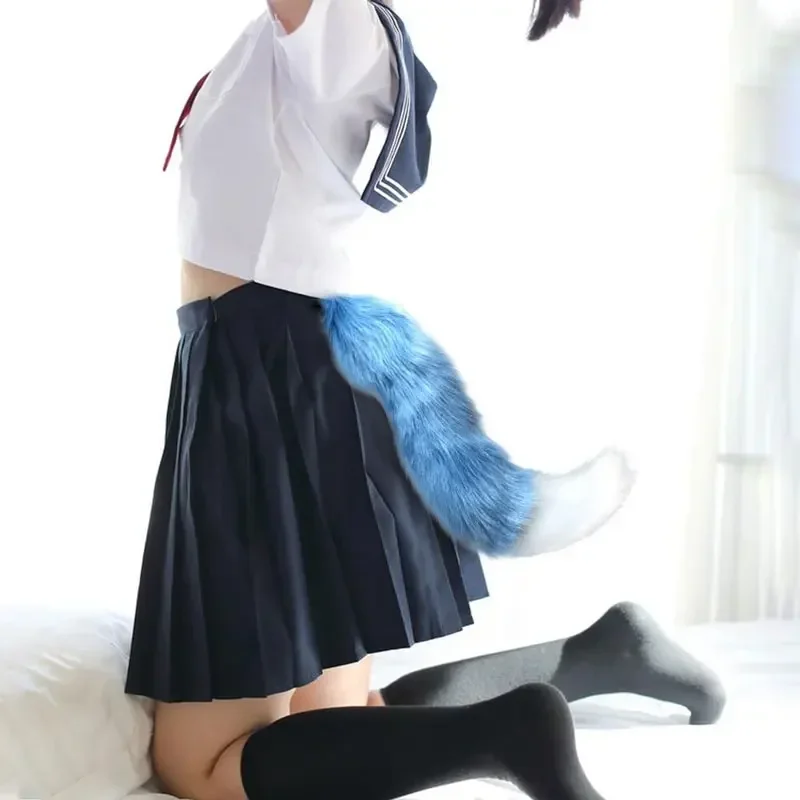 Vrouwen Lolita Harige Cosplay Dierenstaarten Halloween Party Rollenspel Sexy Vos Staart Cosplay Kostuum Kawaii JK Meisje Anime Props