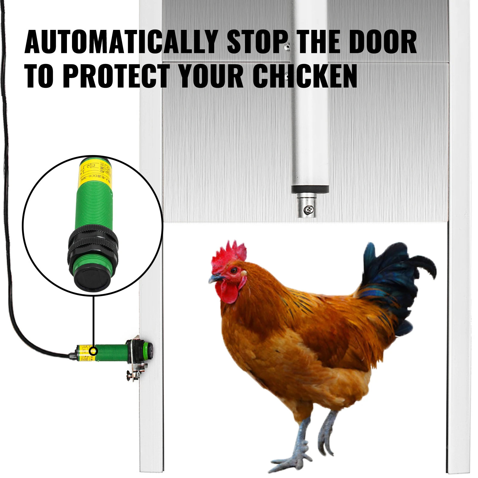 VEVOR Chicken Coop Door Opener Light Sensor Induction Infrared Automatic Chicken Cage Door Opener Controller IP44 US/AU/EU Plug