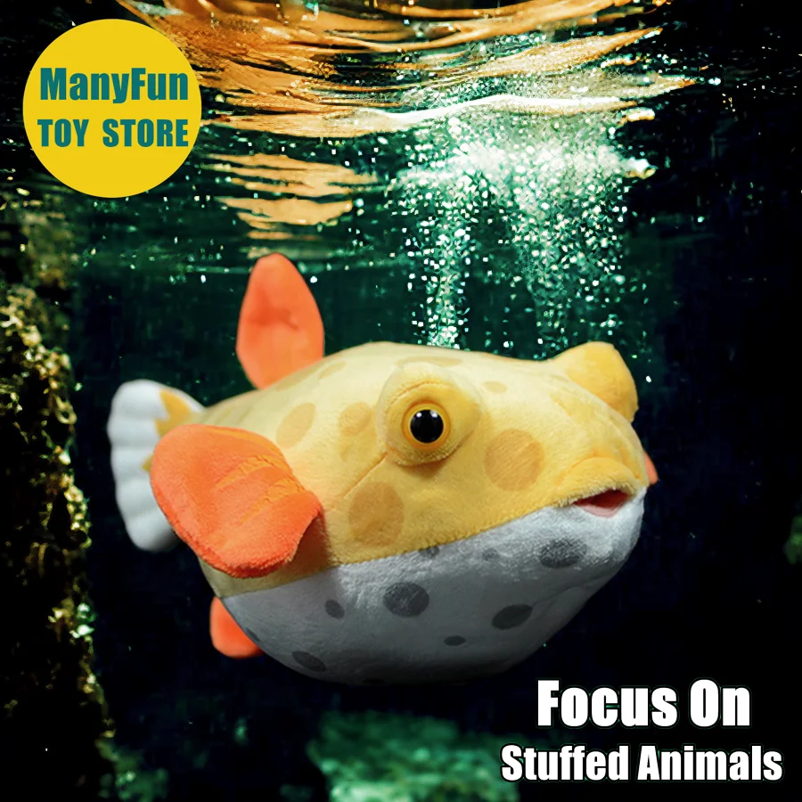 

Boxfish High Fidelity Trunkfish Plushie Box Puffer Fish Plush Toy Lifelike Yellow Blowfish Stuffed Animal Simulation Doll Gift